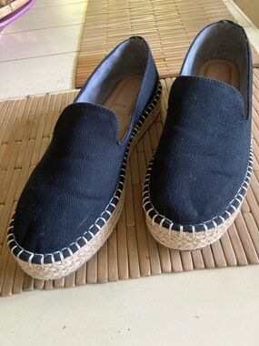 Joie Black "Dara" Canvas Espadrille Flats